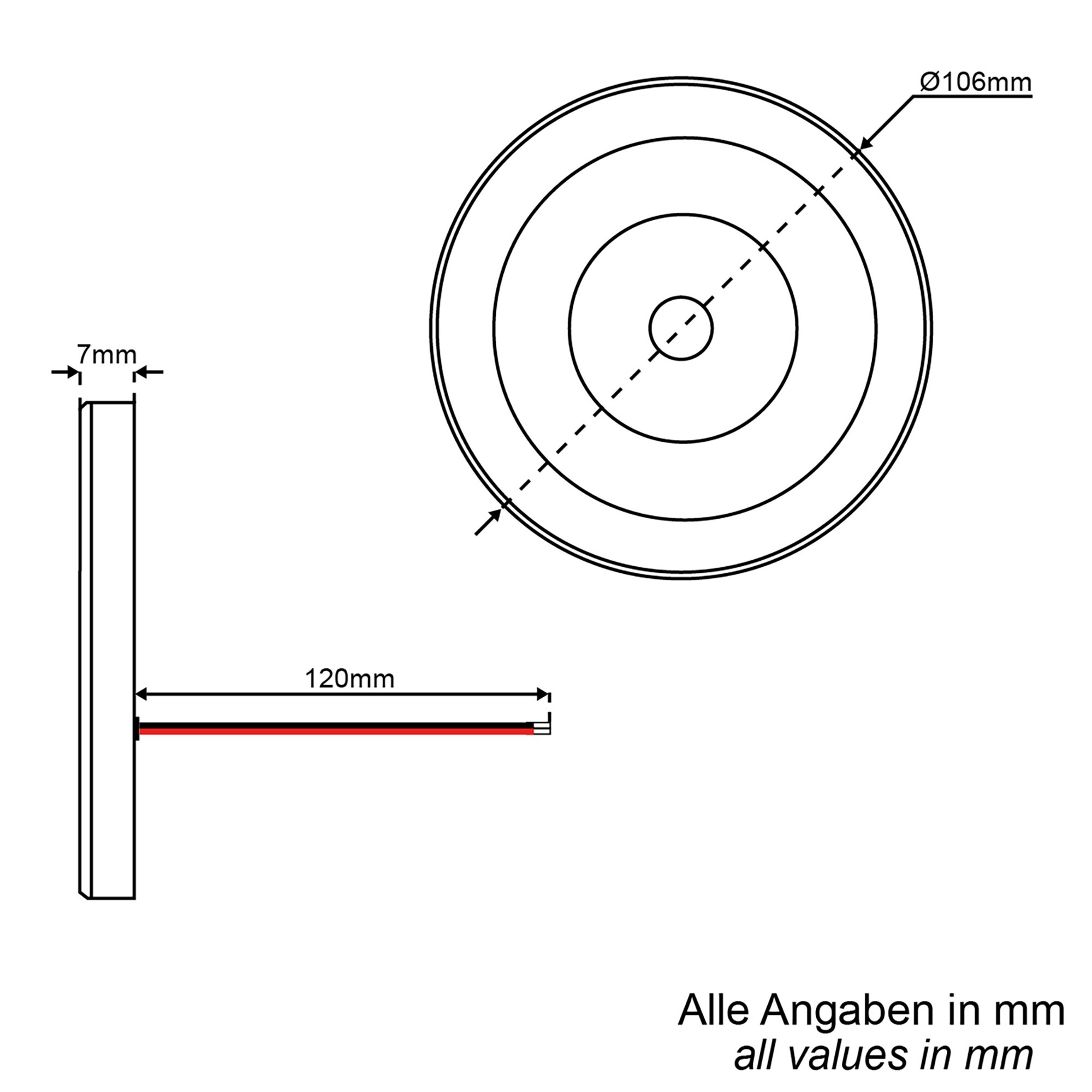 Aufbauleuchte mit Dimmschalter