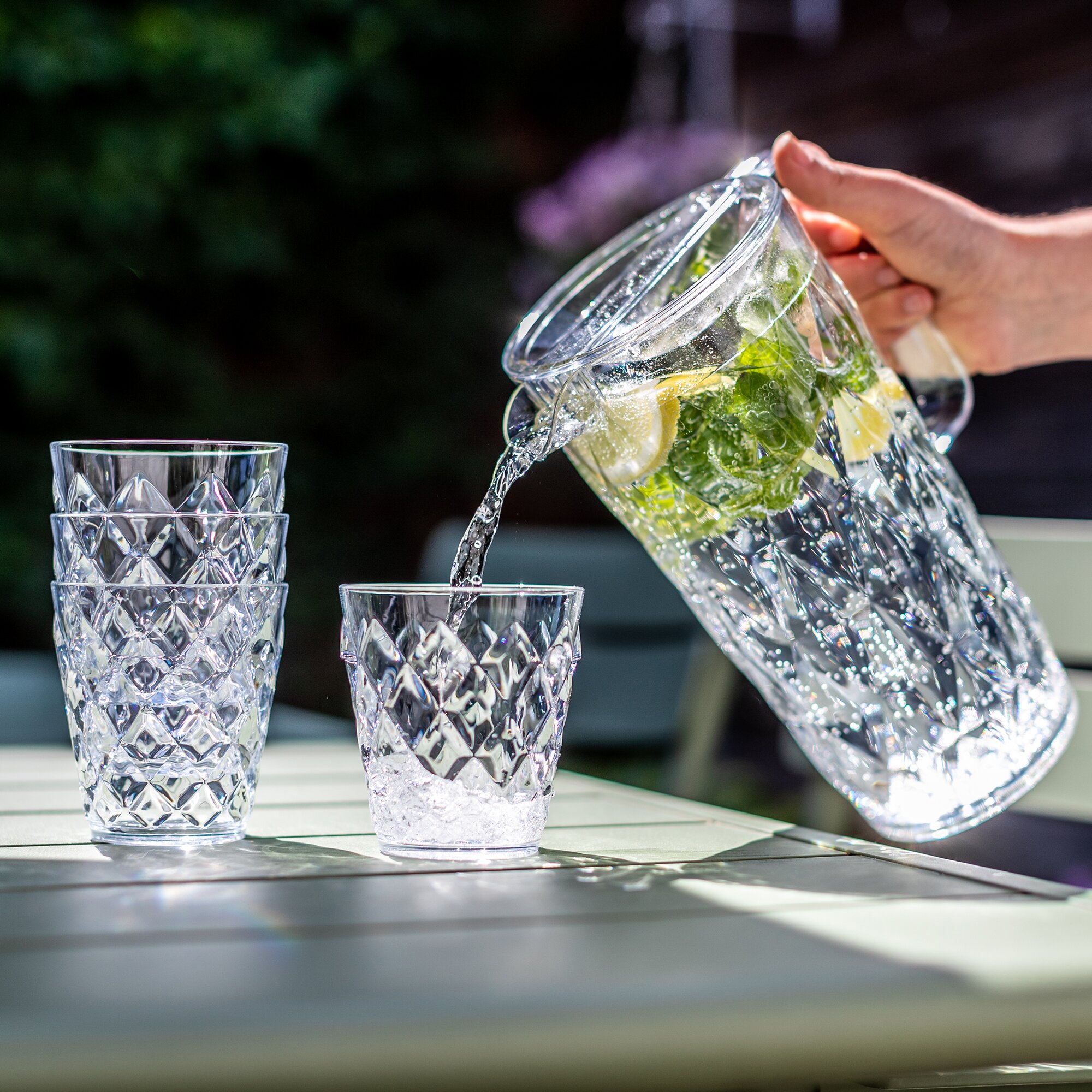 Kanne CRYSTAL mit 4 Bechern