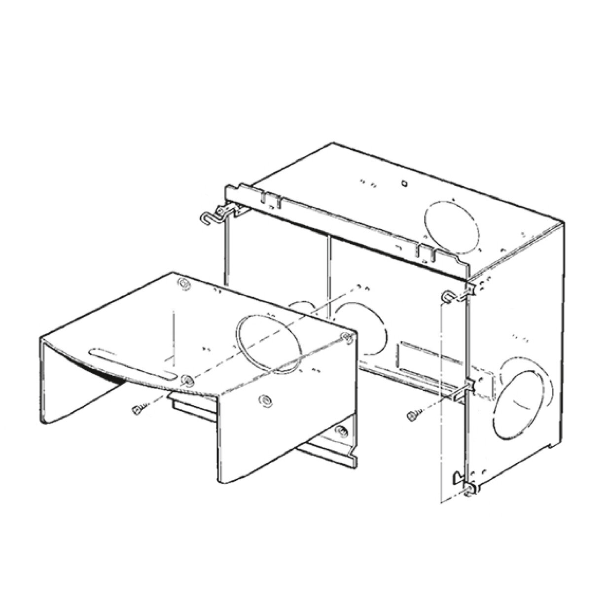 Einbaukasten kpl. für 2 Gebläse