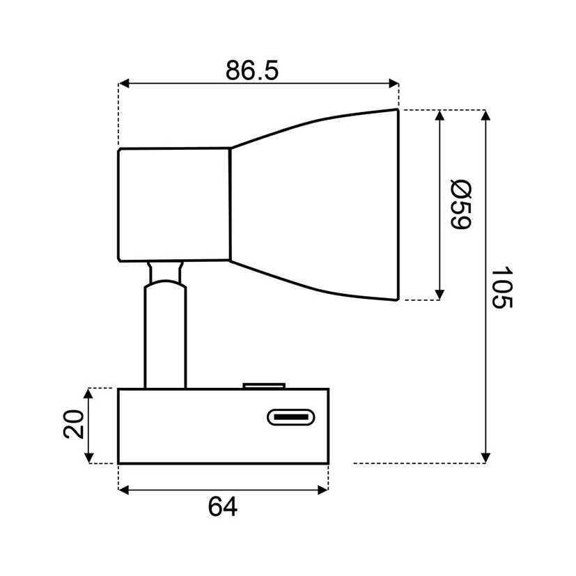 Aufbau-Leseleuchte mit USB